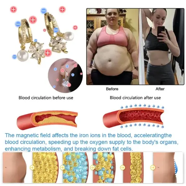 Four-Leaf Clover Lymphvity Magne Therapy Germanium Earrings