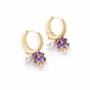 Four-Leaf Clover Lymphvity Magne Therapy Germanium Earrings