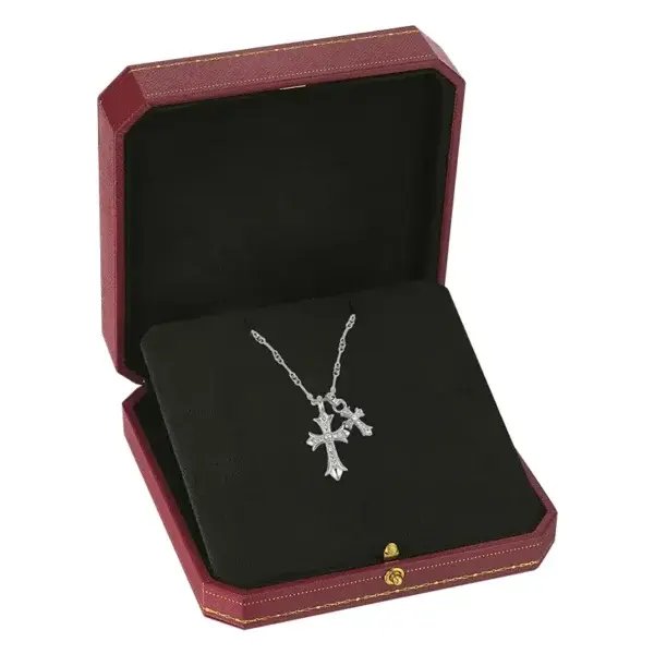Lymphatic Magnetic Therapy Cross Design Diamond Necklace