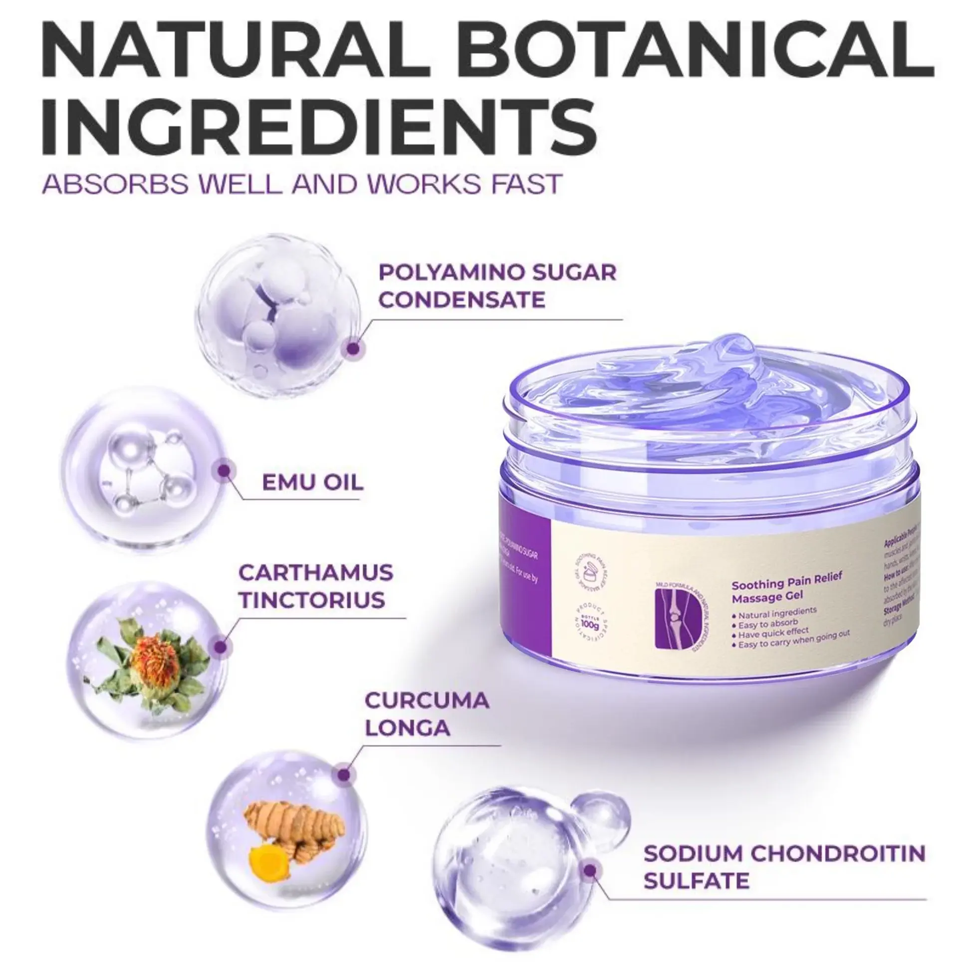 AOA-Approved Pain Relief Gel – With Turmeric & Emu Oil for Arthritis & Joint Support - Image 2