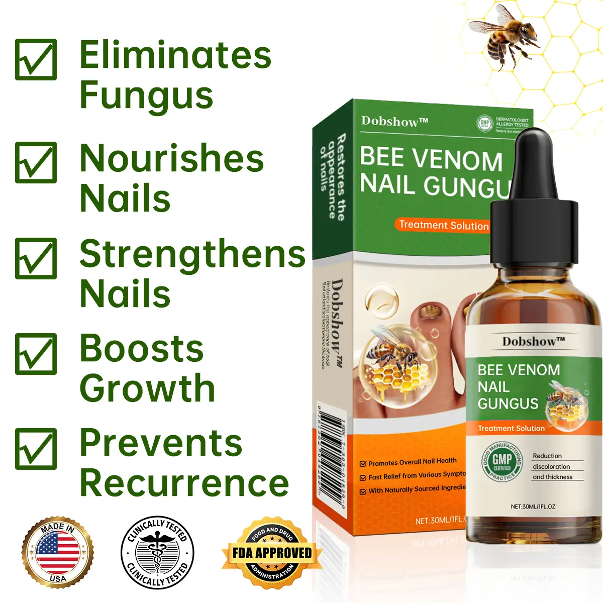 Bee Venom Nail Fungus Treatment Liquid - Image 3