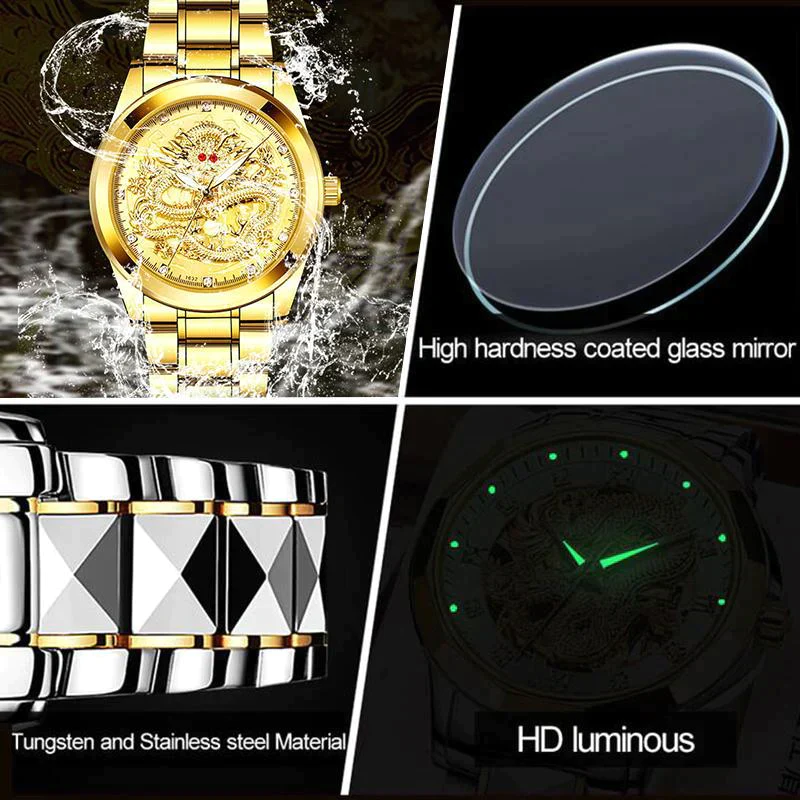Fashionable Golden Dragon Watch - Image 4