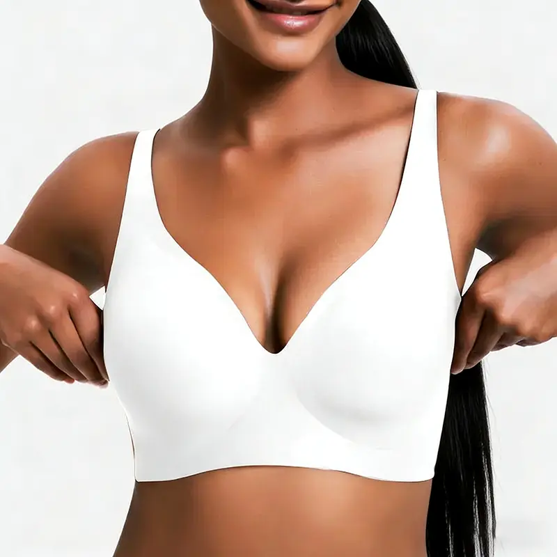 NESLEMY Wireless Push Up Bra for Women - Seamless Deep V Bralette, All-Day Comfort T-Shirt Bra for Everyday Wear - Image 12