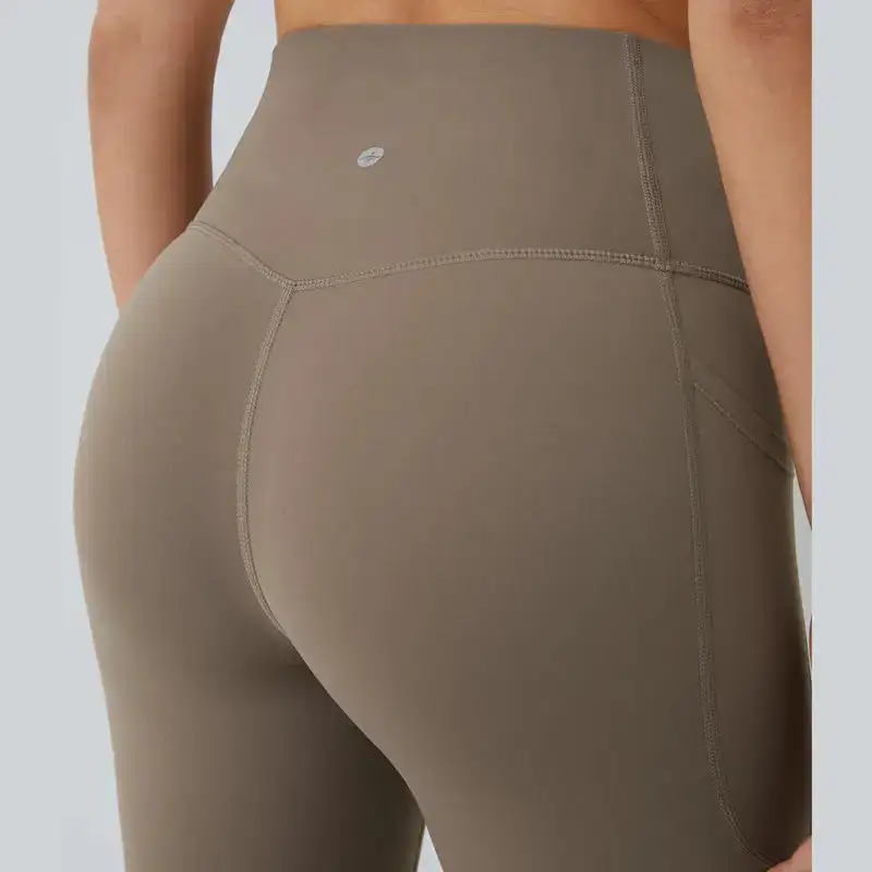 High Waisted Waist Shaping Pocket Shaping Training Leggings - Image 9