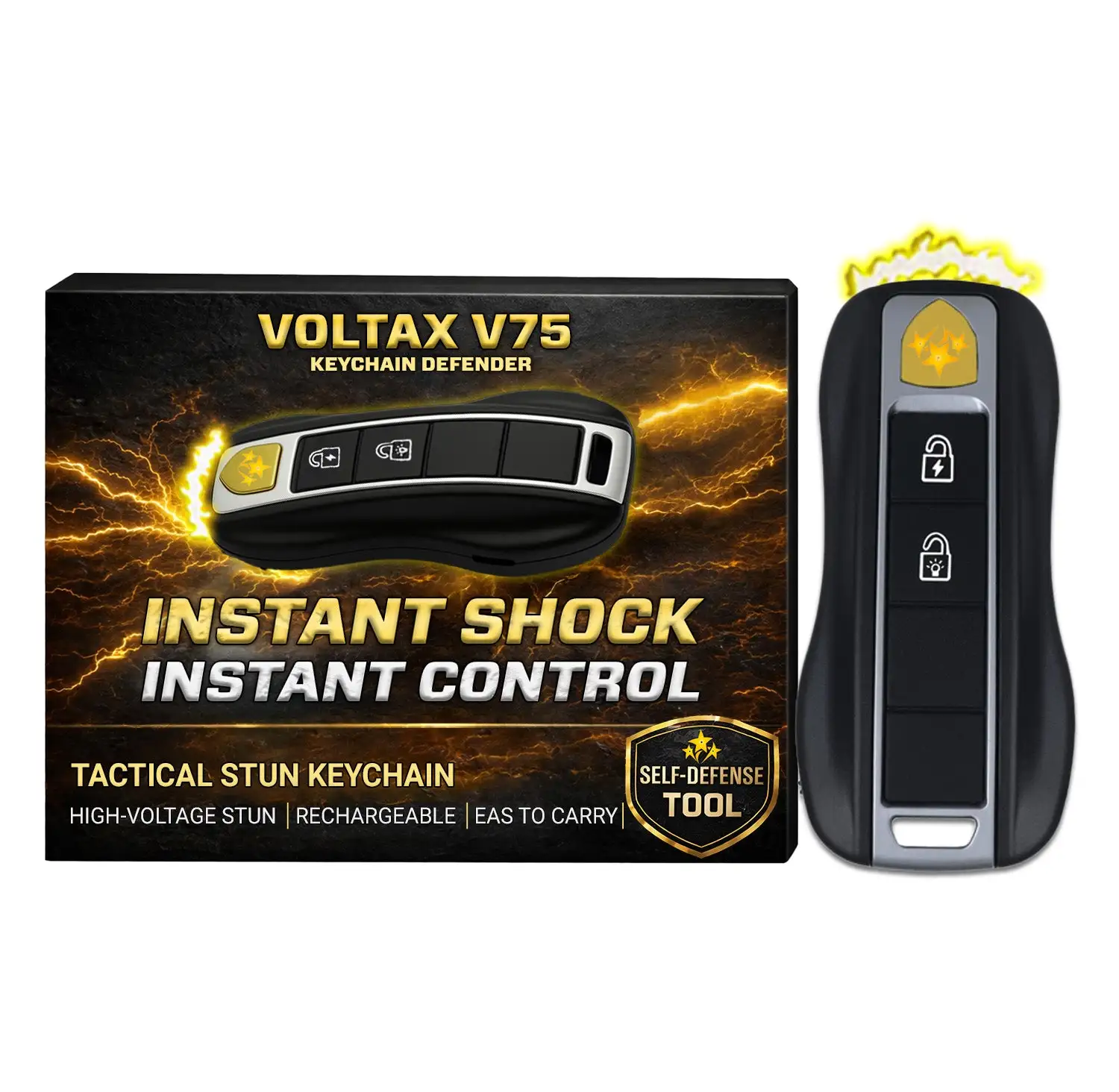 Voltax ShockForce 75M Stun Car Keychain