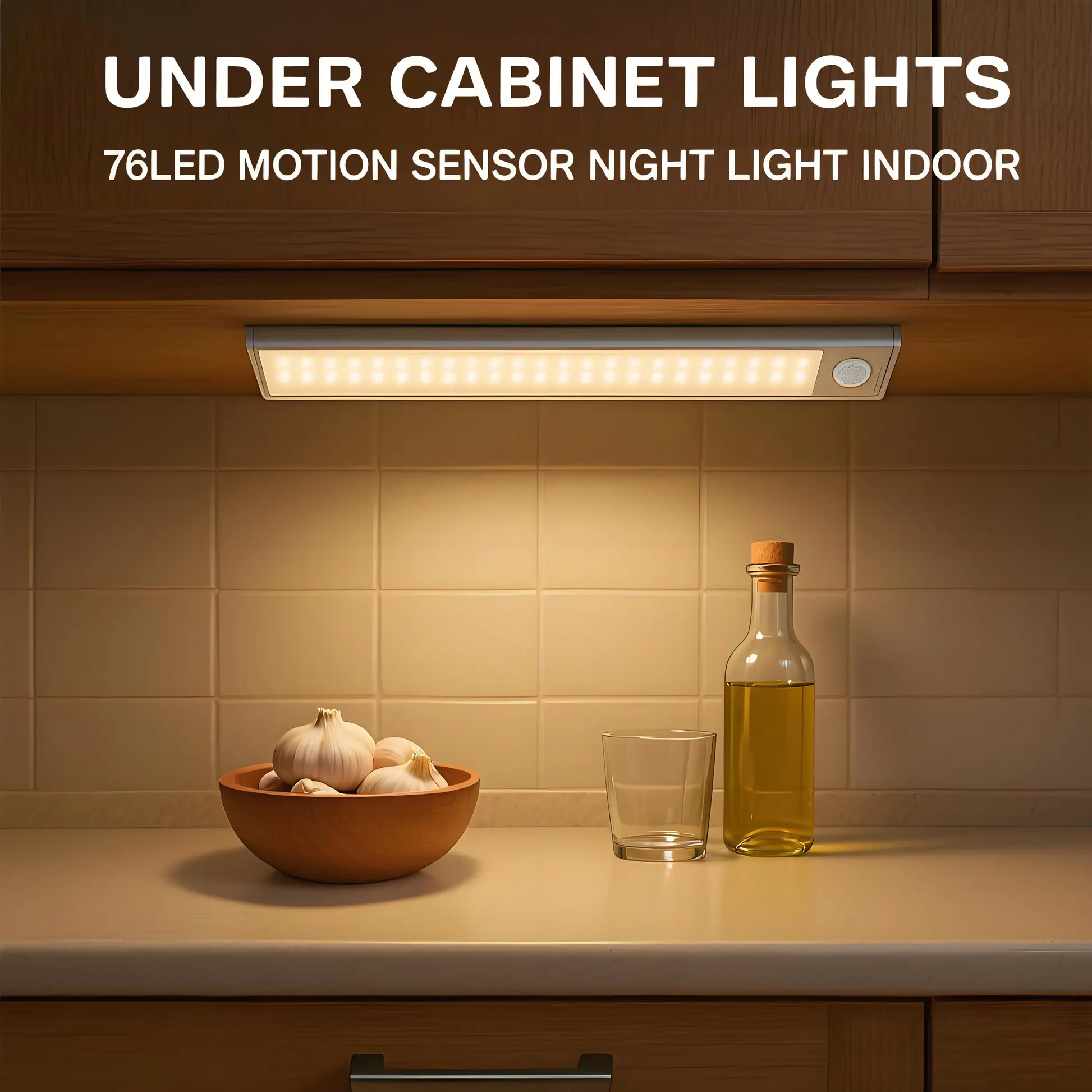 Under Cabinet Lights - 76LED Motion Sensor Night Light Indoor