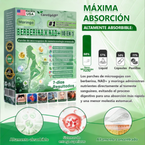🇺🇸 Tienda Oficial | Moringa · Berberina × NAD+ 10-en-1 Advanced Nano Microneedle Patch