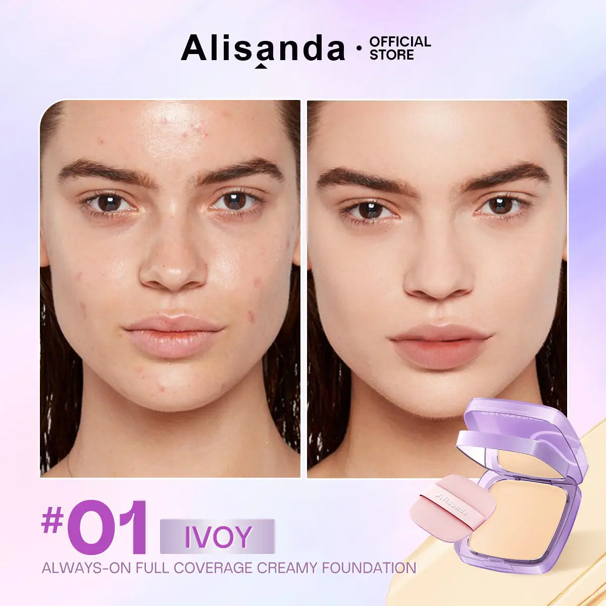 Always On Full Coverage Foundation Cream | 24H Long Lasting Waterproof Matte Full Coverage Foundation - Image 3