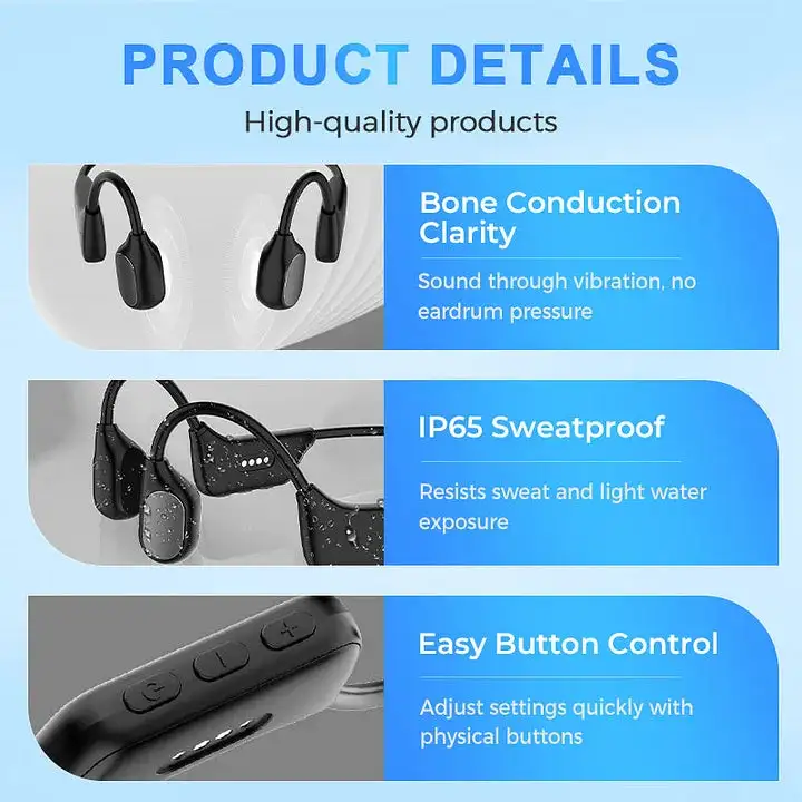Bone Conduction Smart Hearing Headphones – Clear Sound & Open-Ear Comfort - Image 9