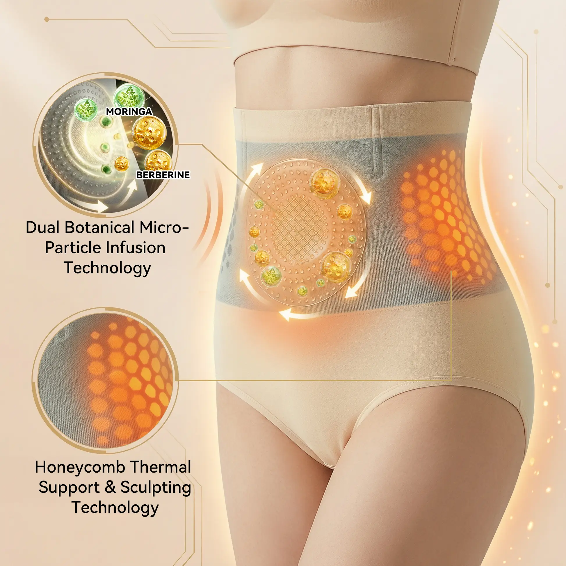 𝐌𝐨𝐫𝐢𝐧𝐠𝐚 & 𝐁𝐞𝐫𝐛𝐞𝐫𝐢𝐧𝐞 4‑In‑1 Micro‑Particle Sculpting & Fat‑Burn Shorts - Image 16