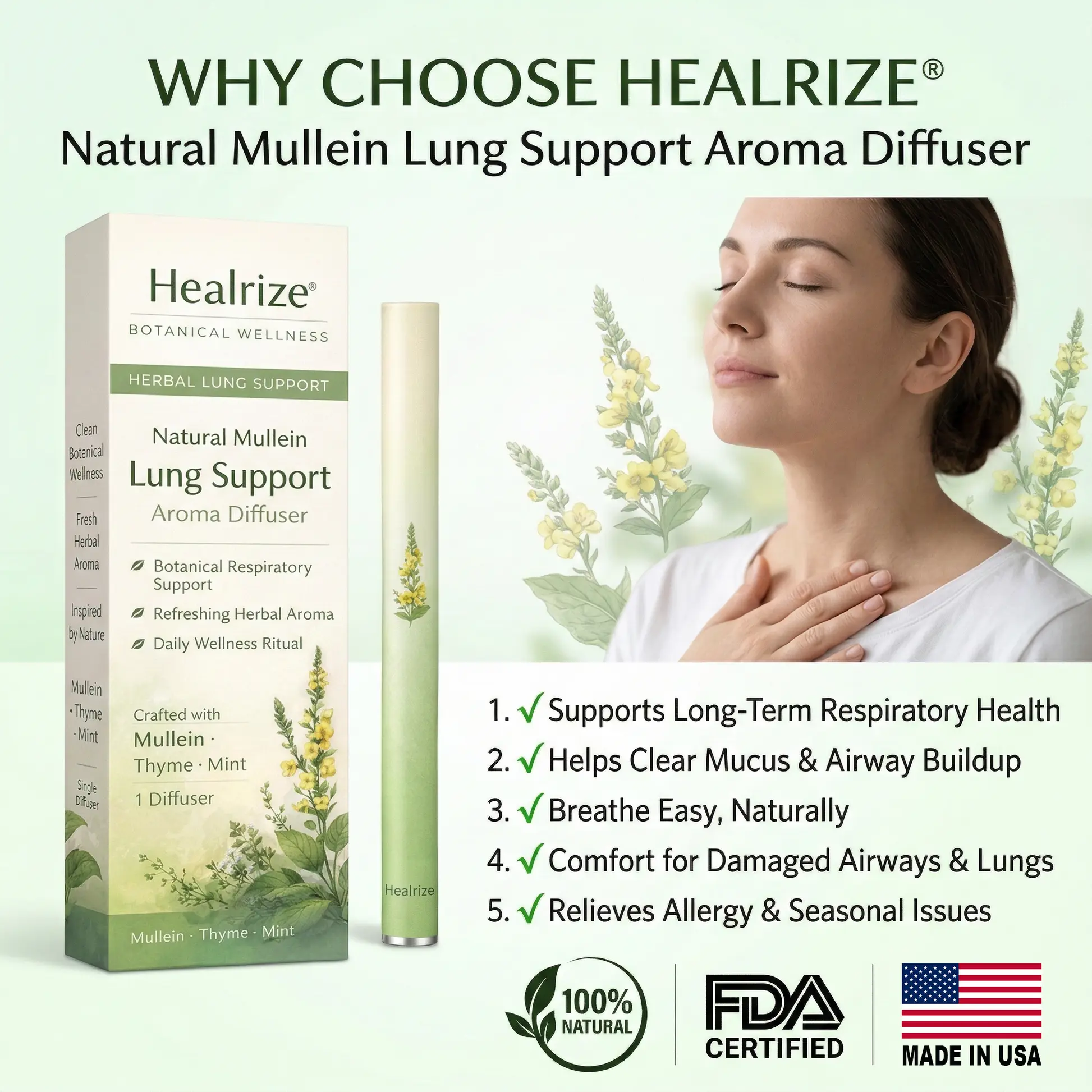 Natural Mullein Lung Support Aroma Diffuser - Image 6