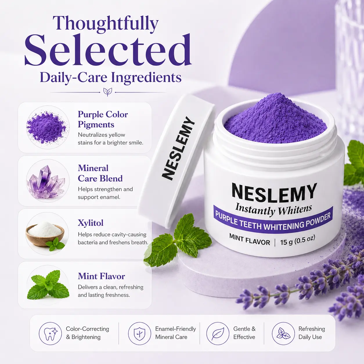 NESLEMY Purple Teeth Whitening Powder - Image 6