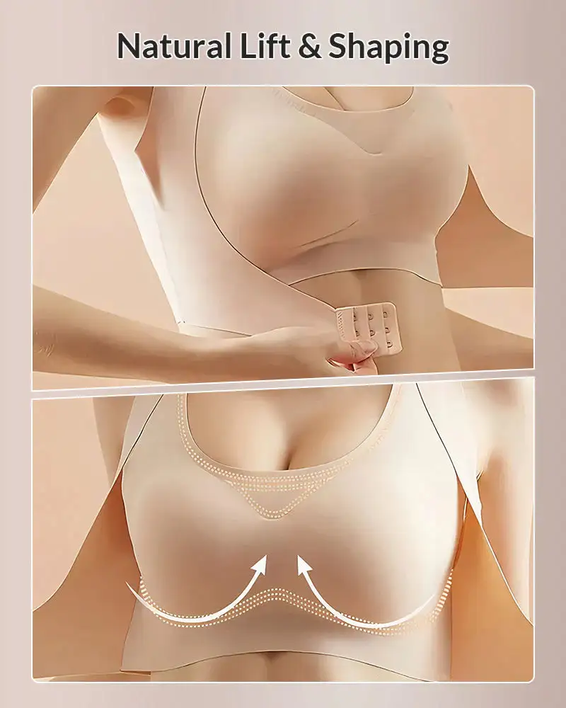 Cross Back Front Closure Wireless Posture Support Bra - Image 10