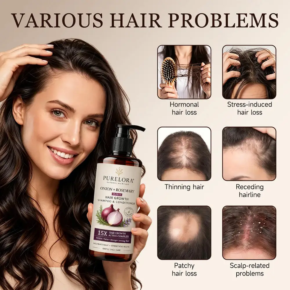 Onion & Rosemary 2-in-1 Shampoo & Conditioner with 15X Active Complex for Hair Growth - Image 12