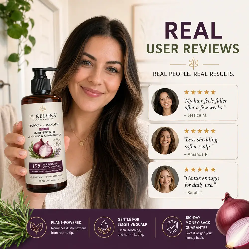 Onion & Rosemary 2-in-1 Shampoo & Conditioner with 15X Active Complex for Hair Growth - Image 14