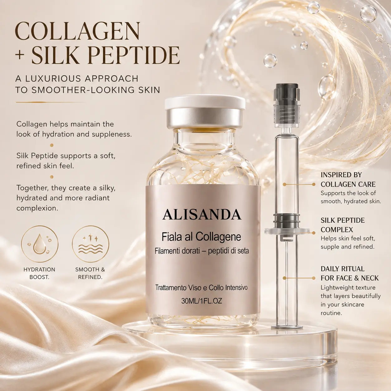 ALISANDA Collagen + Silk Peptide Face & Neck Serum - Image 3