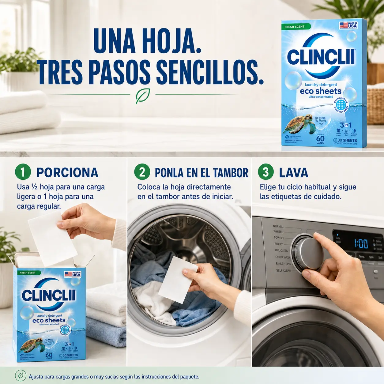 CLINCLII Hojas de Detergente para Ropa - Image 4