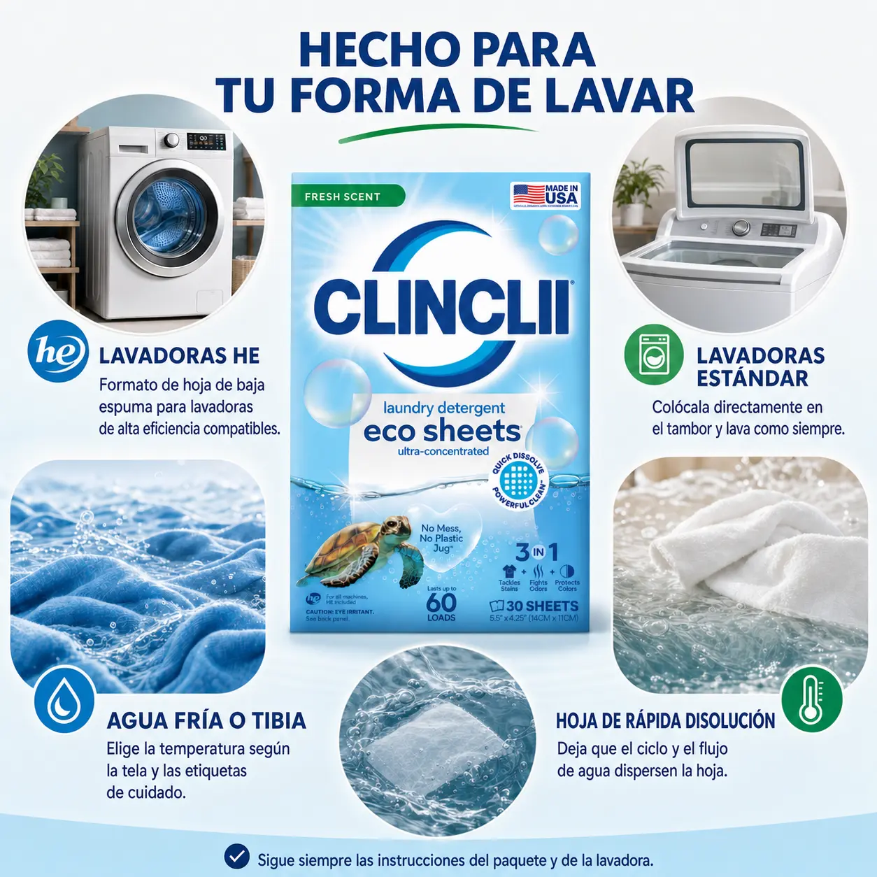 CLINCLII Hojas de Detergente para Ropa - Image 7