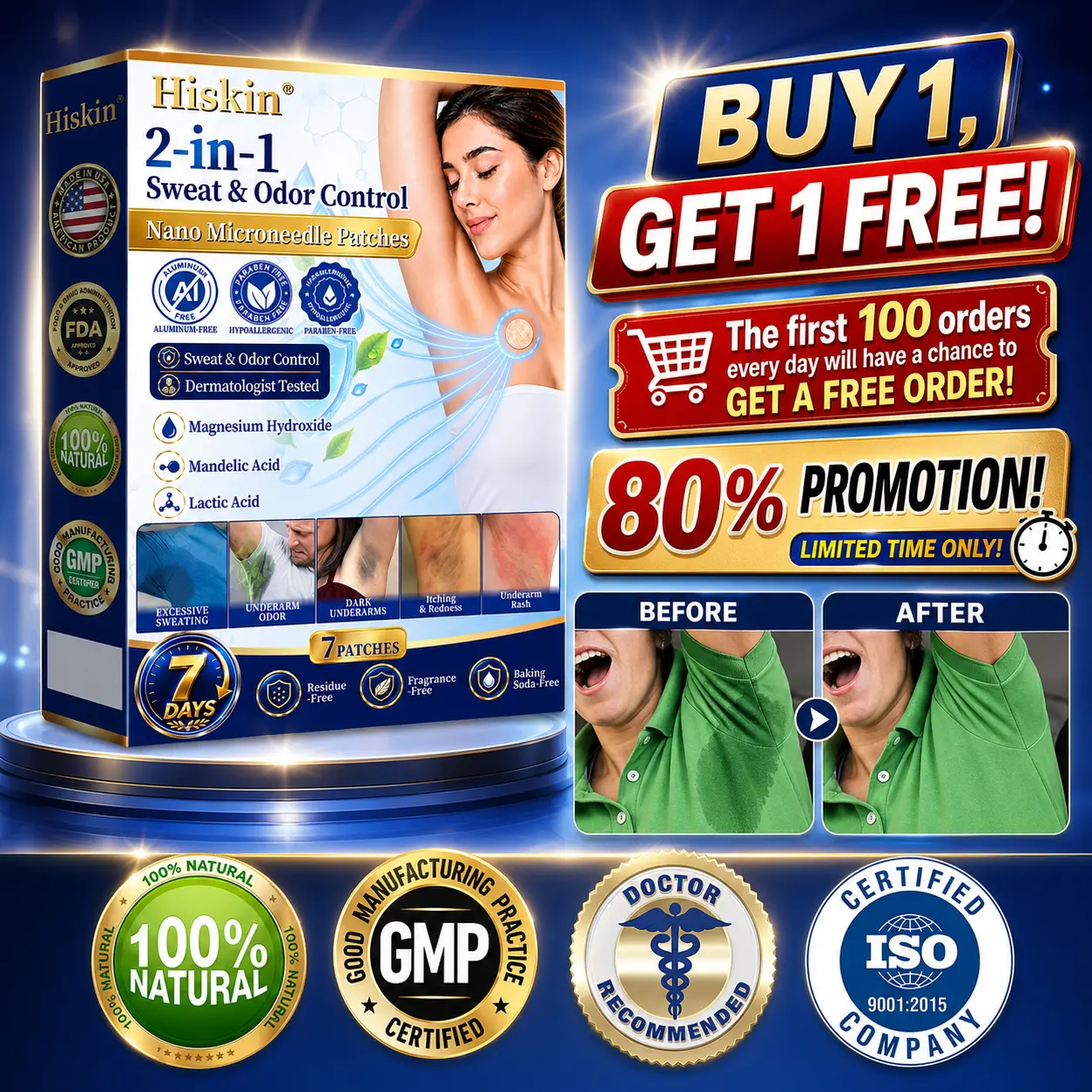 2-in-1 Advanced Sweat Control & Deodorant Microneedle Patches - Image 2