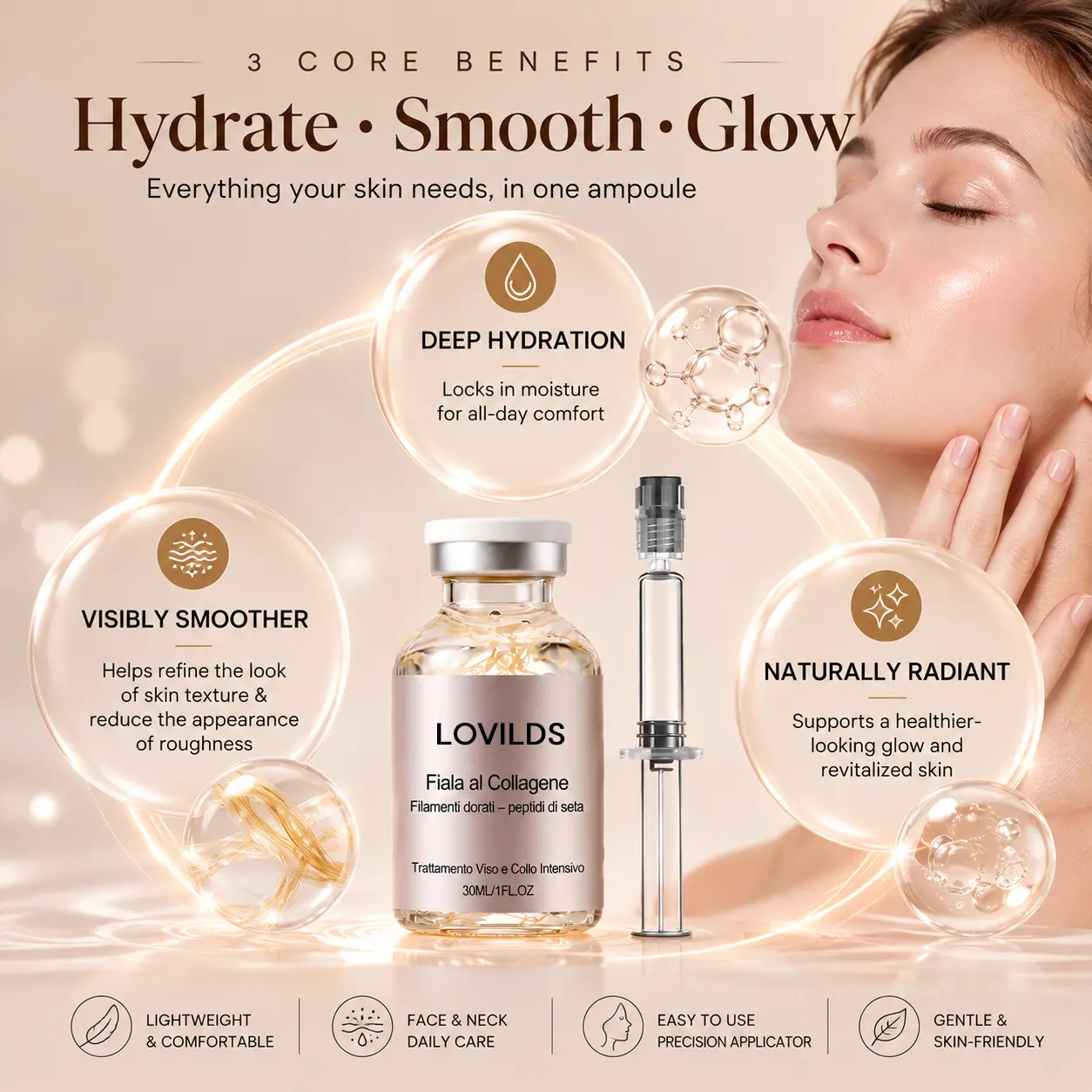LOVILDS Golden Silk Collagen Ampoule - Image 3