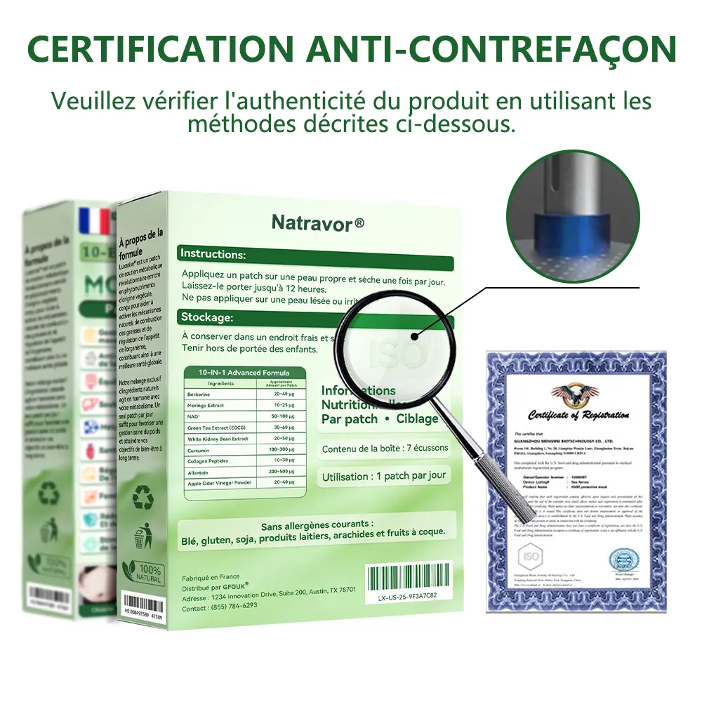Patch nano à micro-aiguilles avancé 10-en-1 au moringa et à la berbérine - Image 4