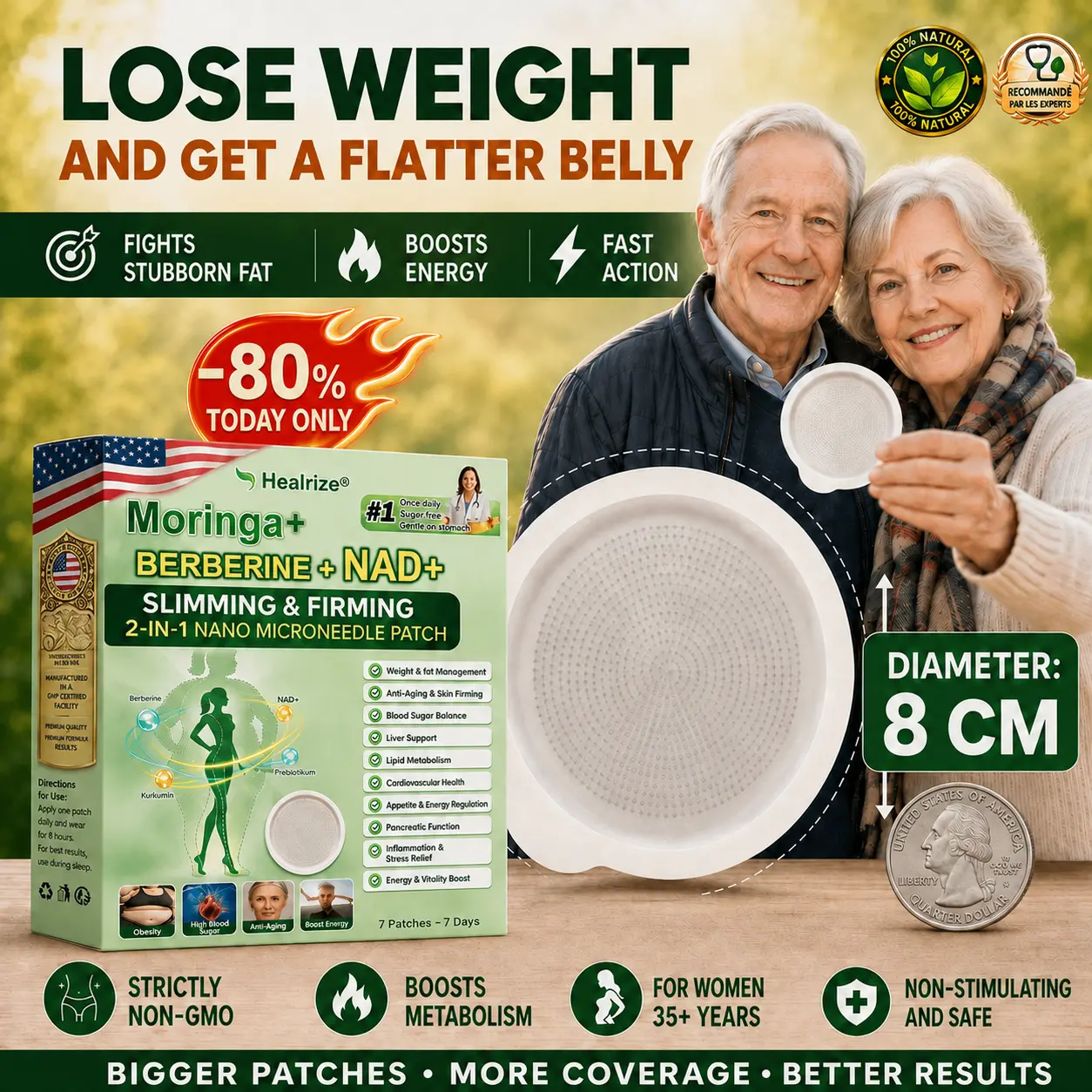 Moringa · Berberine × NAD+ 10-in-1 Advanced Nano Microneedle Patch
