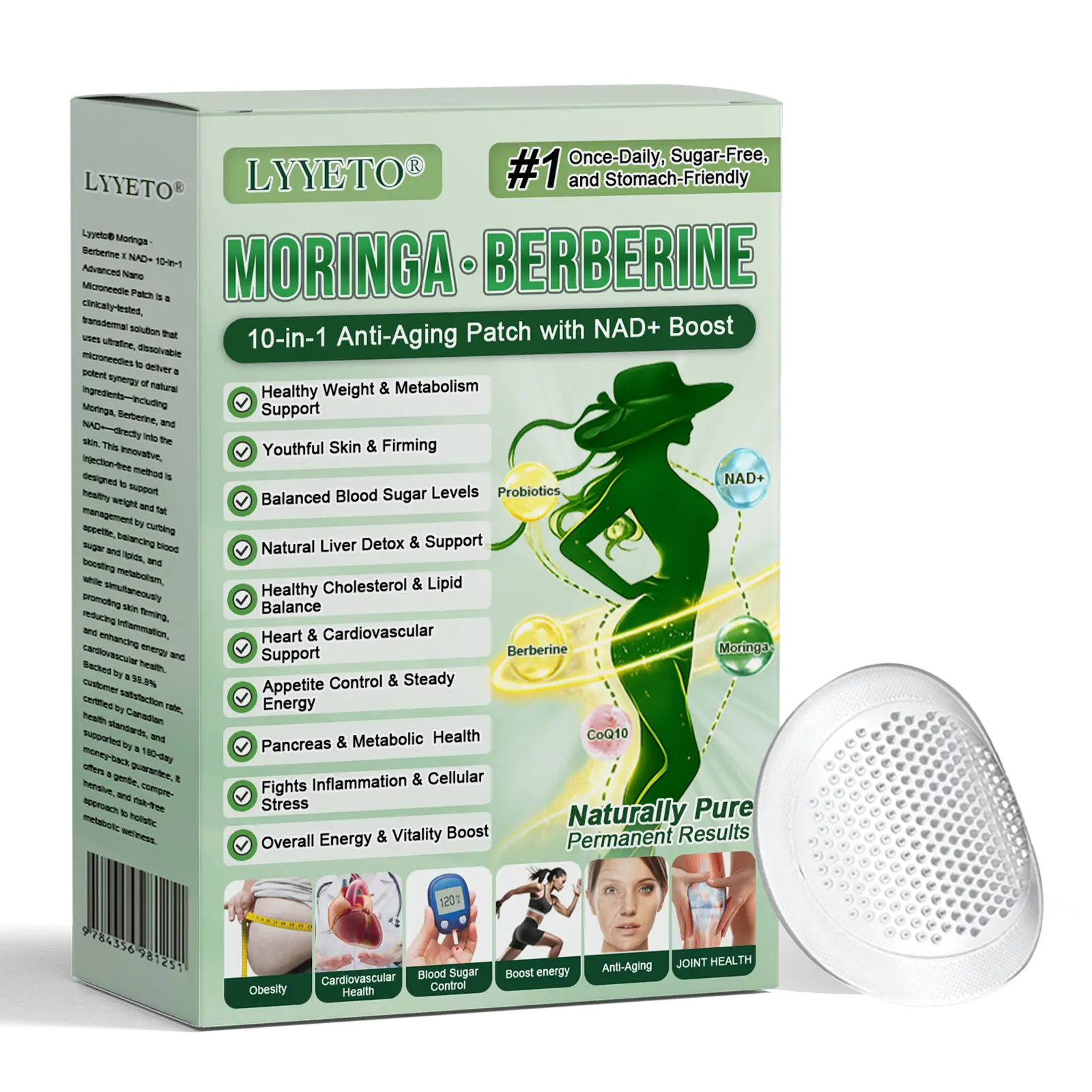 Moringa Berberine + NAD+ 10-in-1 Nano Microneedle Patch - Image 14
