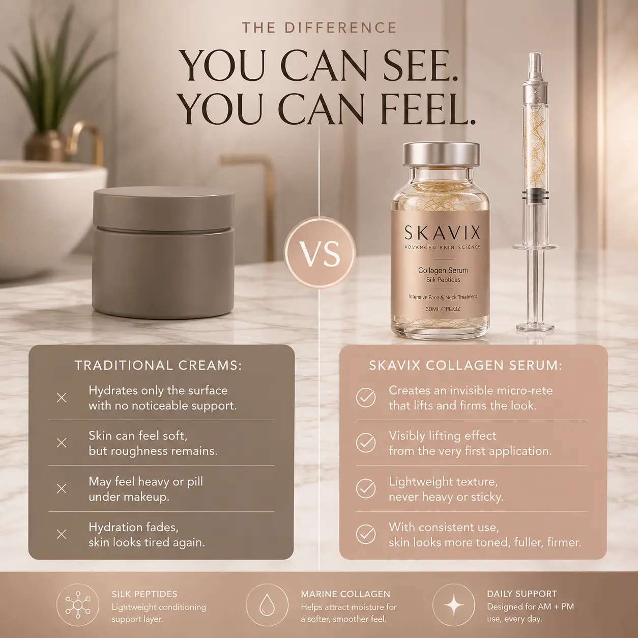 Skavix Silk Peptide Firming Serum with Marine Collagen - Image 5