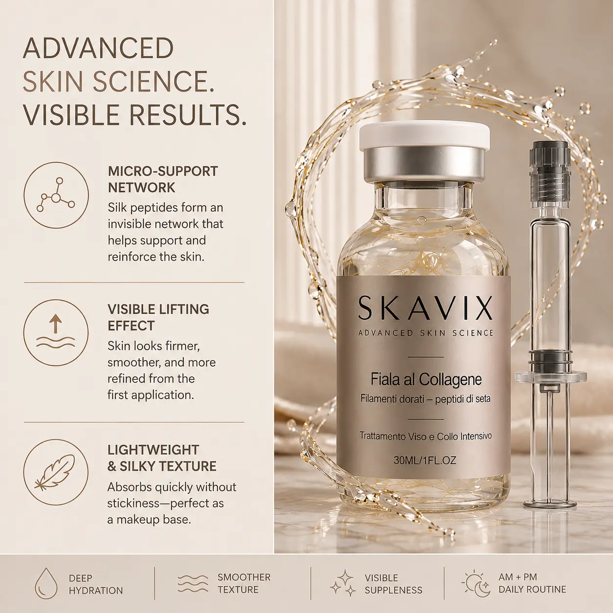 Skavix Silk Peptide Firming Serum with Marine Collagen - Image 7
