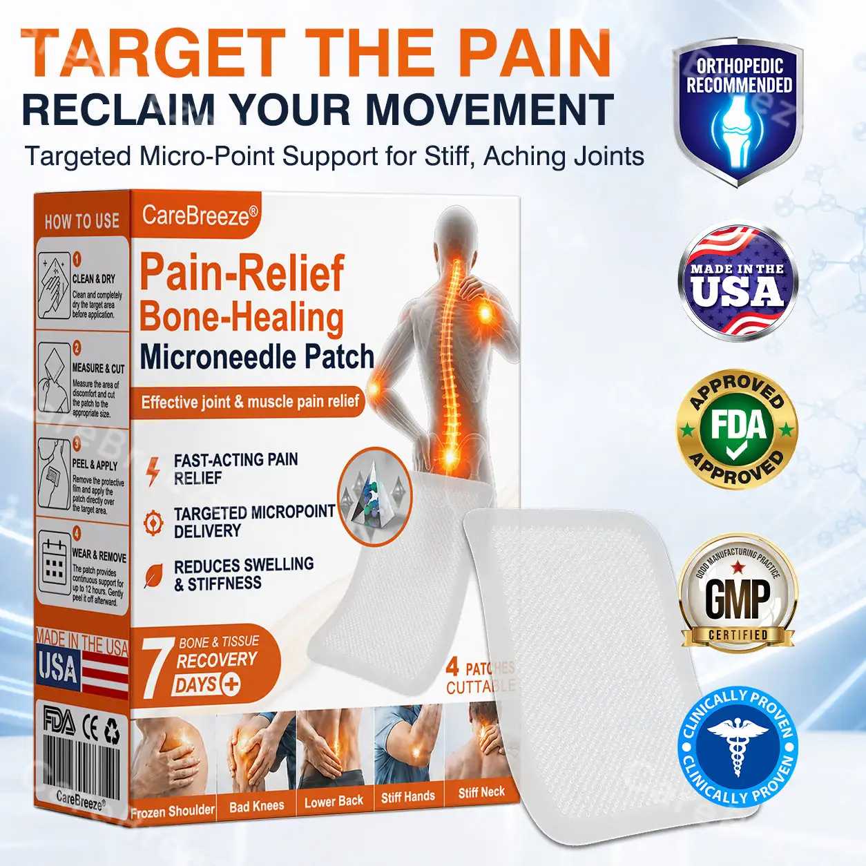 Pain-Relief Bone-Healing Microneedle Patch