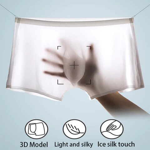 2Pcs Mens Ice Silk Breathable Panties Underwear - Image 6