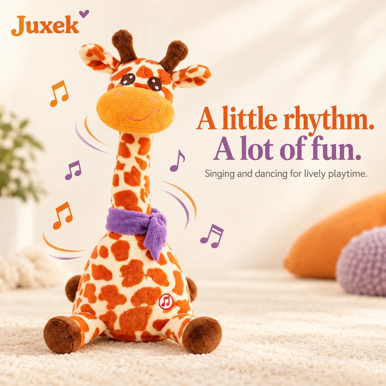 Juxek Dancing Giraffe Plush Toy - Image 5